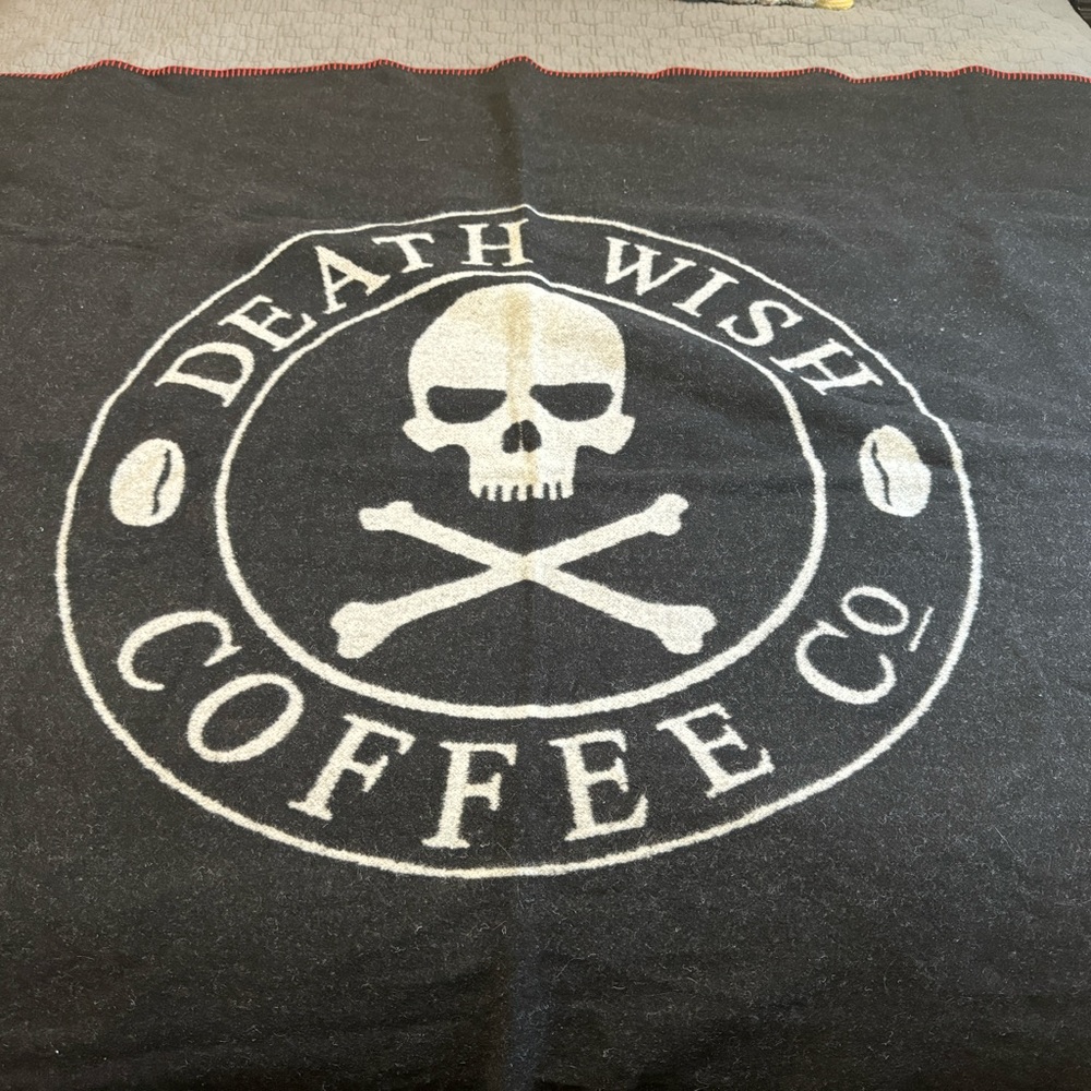 Death Wish Coffee wool throw blanket RARE